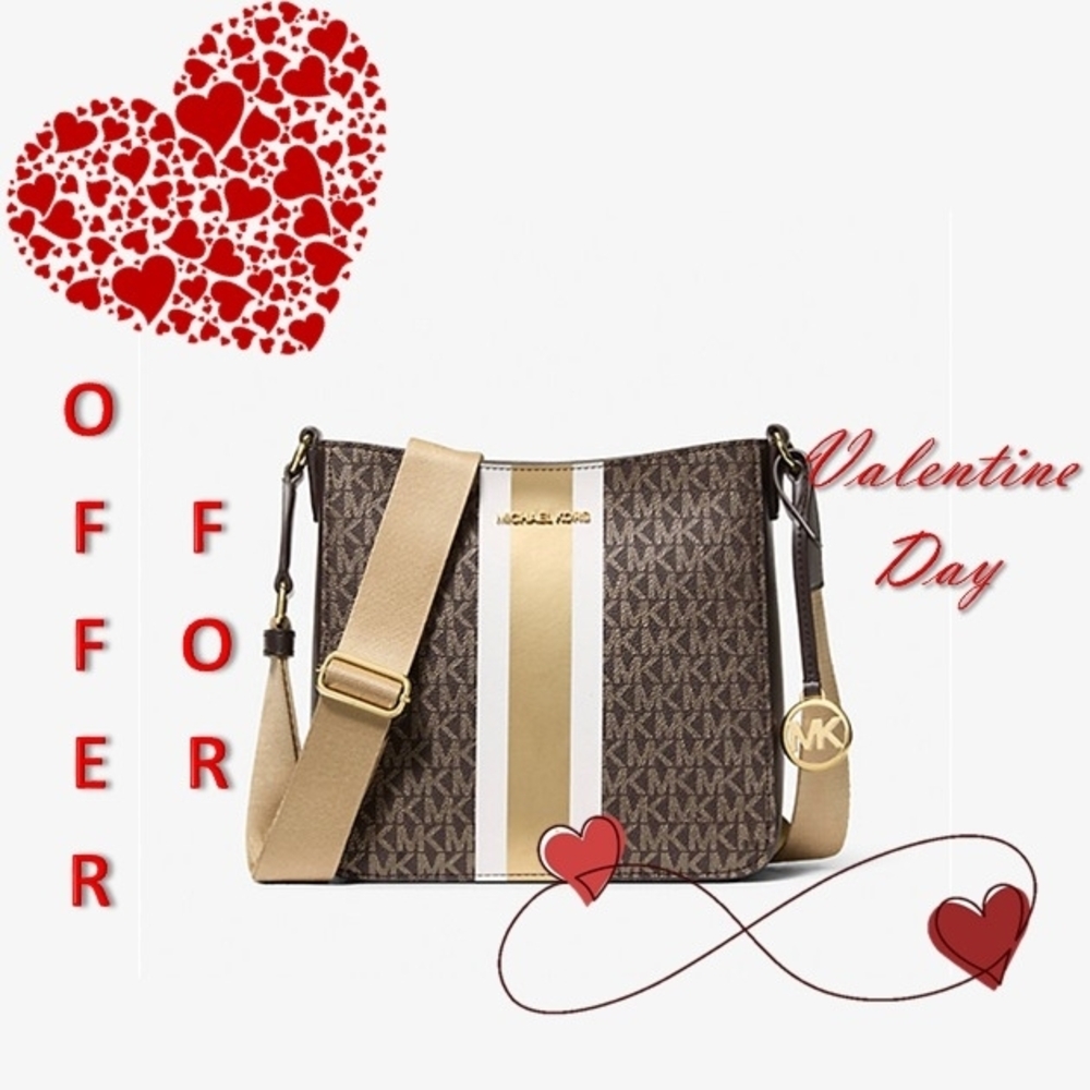 Michael Kors Brown and Gold Crossbody Bag